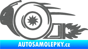Samolepka Turbo šnek 002 levá škrábaný titan