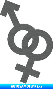 Samolepka Ty a já 001 symbol pro muže a ženu škrábaný titan