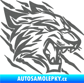 Samolepka Tygr 012 pravá drápance škrábaný titan