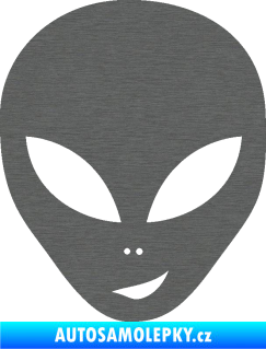 Samolepka UFO 003 pravá škrábaný titan