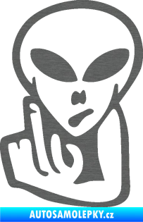 Samolepka UFO 008 levá škrábaný titan