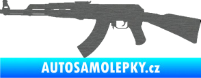 Samolepka Útočná puška AK 47 levá škrábaný titan