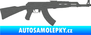 Samolepka Útočná puška AK 47 pravá škrábaný titan
