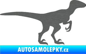 Samolepka Velociraptor 001 pravá škrábaný titan