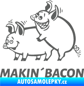 Samolepka Veselá prasátka makin bacon levá škrábaný titan
