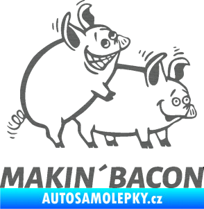 Samolepka Veselá prasátka makin bacon pravá škrábaný titan