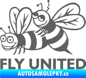 Samolepka Veselé vosy fly united levá škrábaný titan