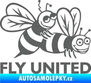 Samolepka Veselé vosy fly united pravá škrábaný titan