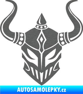 Samolepka Vikingská helma škrábaný titan