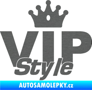 Samolepka VIP styl nápis s korunkou škrábaný titan