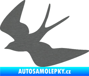 Samolepka Vlaštovka 001 levá škrábaný titan