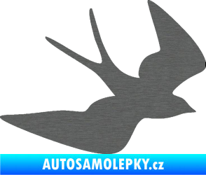 Samolepka Vlaštovka 001 pravá škrábaný titan
