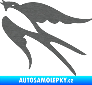 Samolepka Vlaštovka 003 levá škrábaný titan