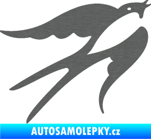 Samolepka Vlaštovka 003 pravá škrábaný titan