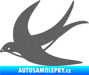 Samolepka Vlaštovka 004 levá škrábaný titan