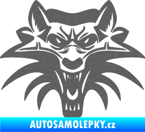 Samolepka Vlk 022 škrábaný titan