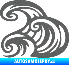 Samolepka Vlny 004 levá moře škrábaný titan