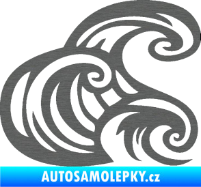 Samolepka Vlny 004 pravá moře škrábaný titan
