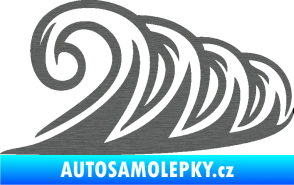 Samolepka Vlny 006 pravá moře škrábaný titan
