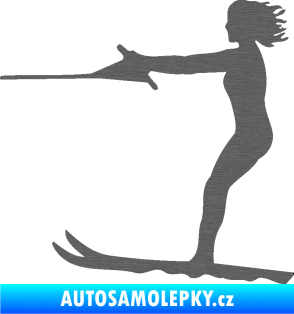 Samolepka Vodní lyže 002 levá škrábaný titan