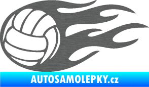 Samolepka Volejbalový míč 002 levá škrábaný titan