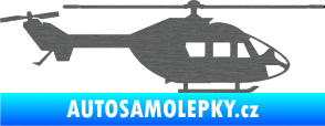 Samolepka Vrtulník 001 pravá helikoptéra škrábaný titan