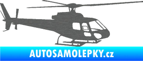 Samolepka Vrtulník 002 pravá helikoptéra škrábaný titan