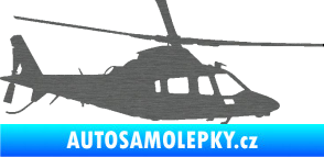 Samolepka Vrtulník 004 pravá helikoptéra škrábaný titan