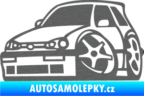 Samolepka VW Golf 3 karikatura levá škrábaný titan
