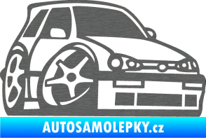 Samolepka VW Golf 3 karikatura pravá škrábaný titan