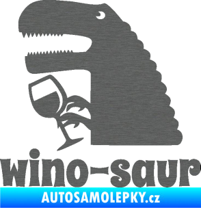 Samolepka Wino - saur 001 levá vínečko škrábaný titan