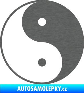 Samolepka Yin yang - logo JIN a JANG škrábaný titan