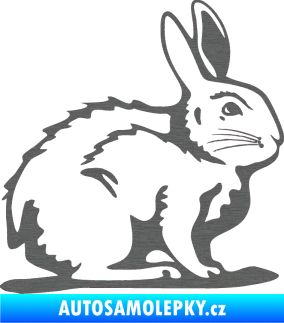 Samolepka Zajíček 001 pravá škrábaný titan