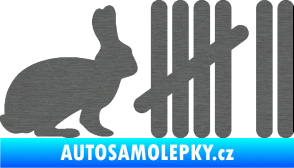 Samolepka Zářezy 003 zajíc škrábaný titan
