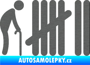 Samolepka Zářezy 005  škrábaný titan