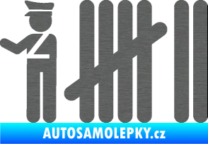 Samolepka Zářezy 007 policajt škrábaný titan