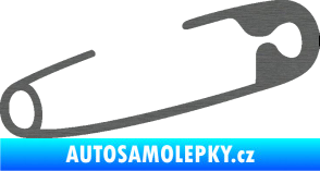 Samolepka Zavírací špendlík 001 pravá  škrábaný titan