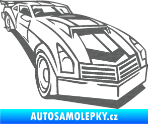 Samolepka Závodní auto 003 pravá škrábaný titan