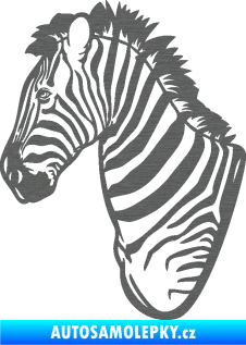 Samolepka Zebra 001 levá hlava škrábaný titan