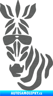 Samolepka Zebra 003 levá cool s brýlemi škrábaný titan