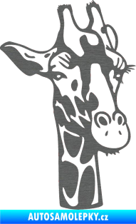 Samolepka Žirafa 001 pravá škrábaný titan