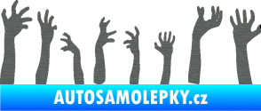 Samolepka Zombie 002 levá mrtví vylézají z hrobu škrábaný titan