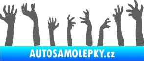 Samolepka Zombie 002 pravá mrtví vylézají z hrobu škrábaný titan