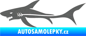 Samolepka Žralok 006 levá škrábaný titan