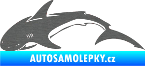 Samolepka Žralok 007 levá škrábaný titan