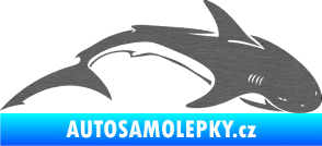 Samolepka Žralok 007 pravá škrábaný titan