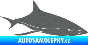 Samolepka Žralok 008 pravá škrábaný titan