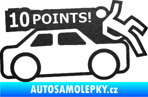 Samolepka 10 points  škrábaný kov černý