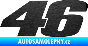 Samolepka 46 Valentino Rossi jednobarevná škrábaný kov černý