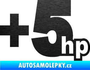 Samolepka + 5hp 003 škrábaný kov černý